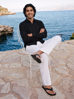 Men's White Cotton Linen Regular Fit Pant