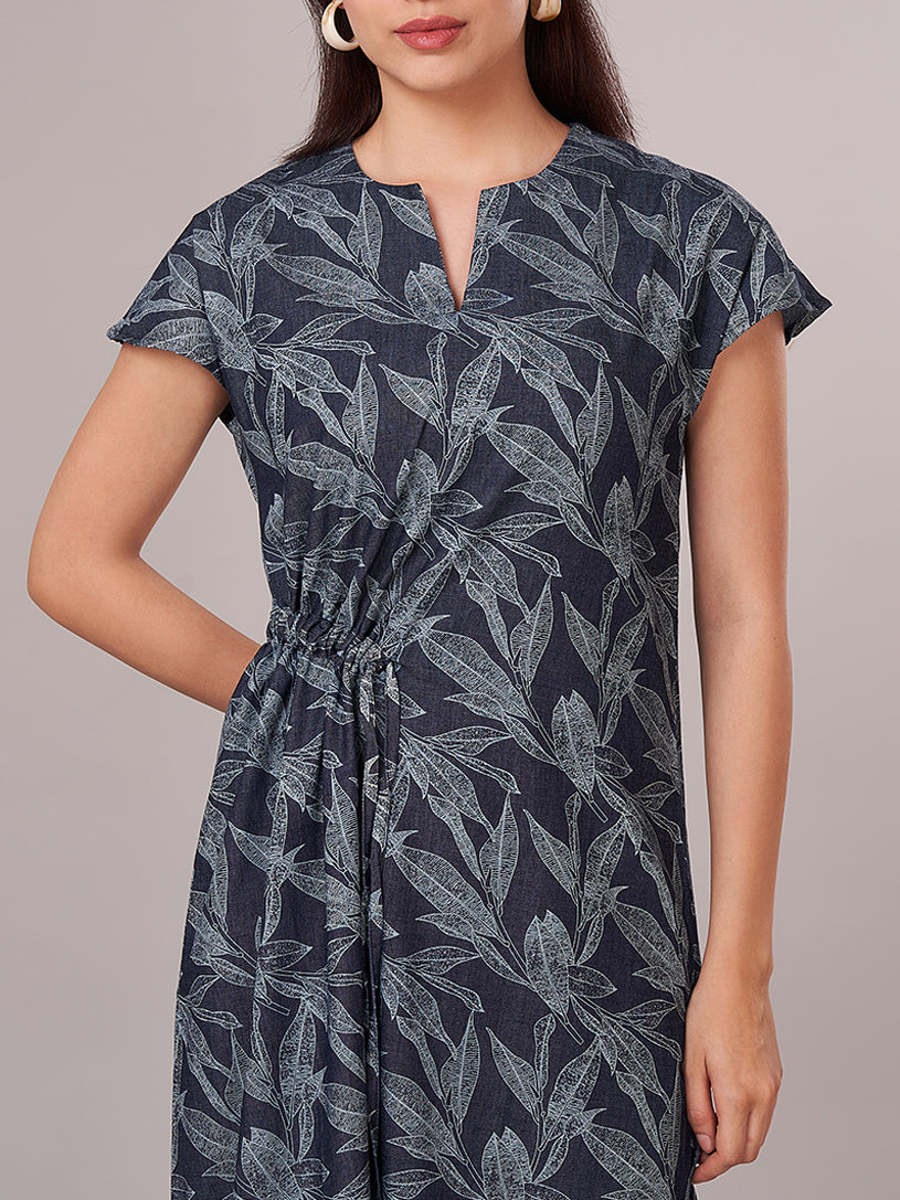 Women's 100% Cotton Regular Fit Dress Blue