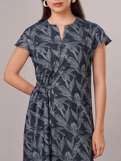 Women's 100% Cotton Regular Fit Dress Blue