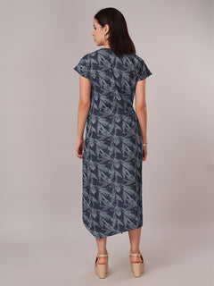 Women's 100% Cotton Regular Fit Dress Blue