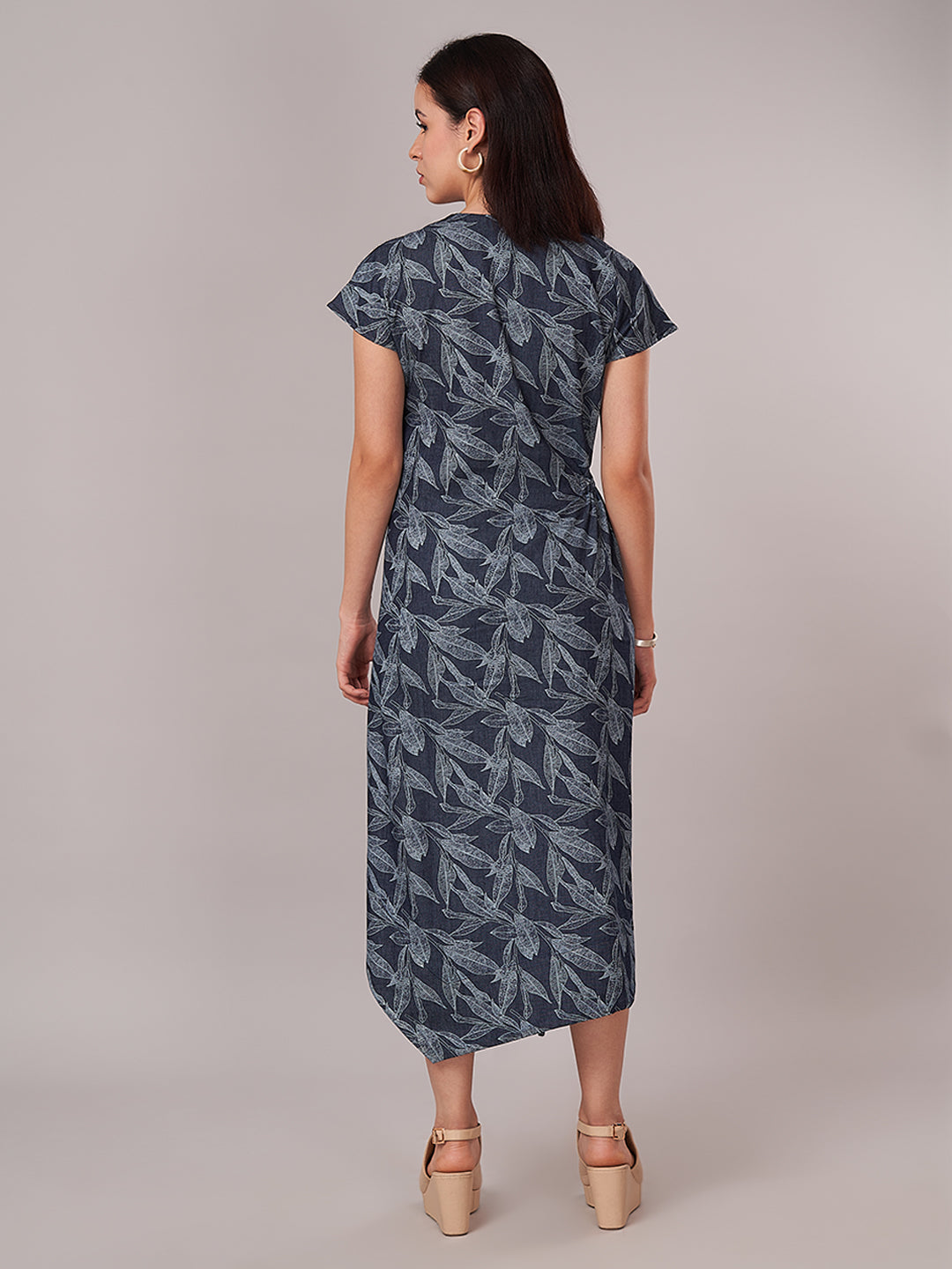 Women's 100% Cotton Regular Fit Dress Blue
