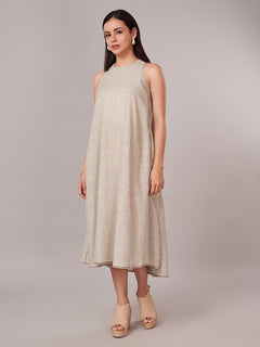 Women's Linen Blend A Line Dress Olive