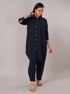 Women's 100% Cotton Relax Fit Kurta Navy