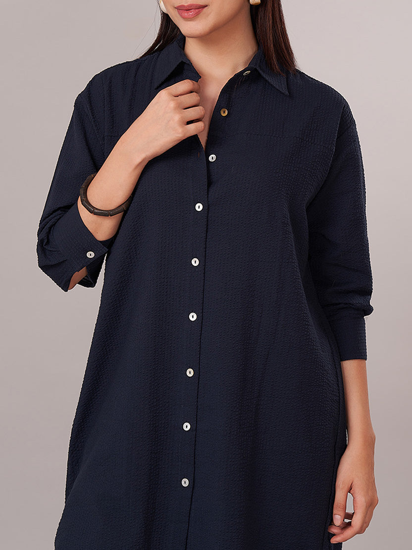 Women's 100% Cotton Relax Fit Kurta Navy