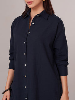 Women's 100% Cotton Relax Fit Kurta Navy