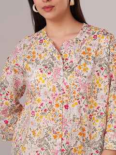 Women's 100% Cotton Regular Fit Pyjama Suit Multi
