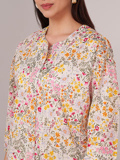 Women's 100% Cotton Regular Fit Pyjama Suit Multi