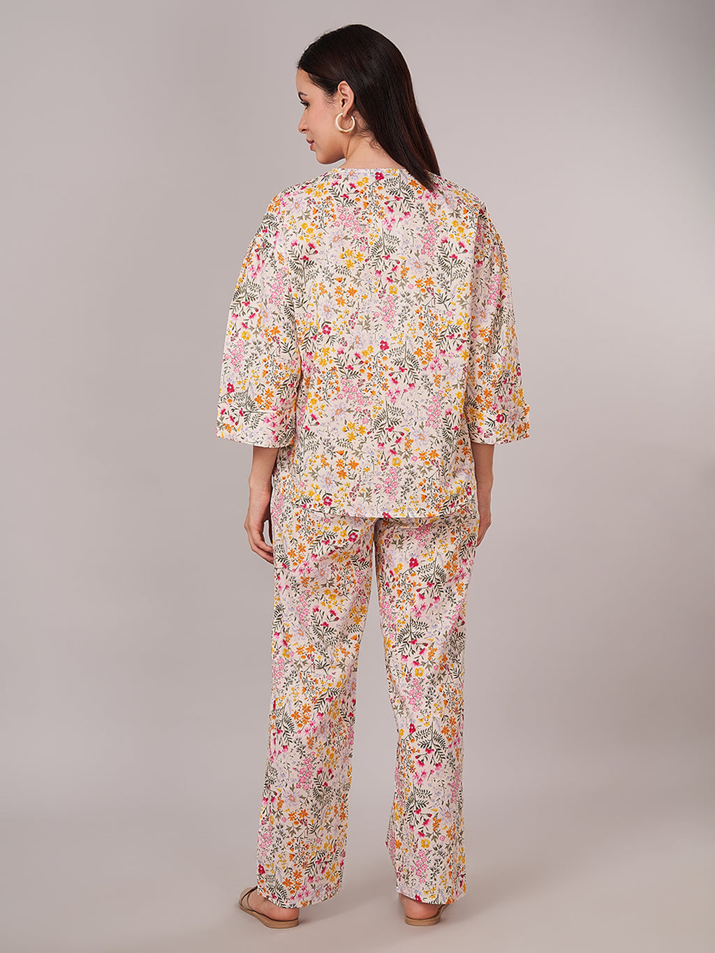 Women's 100% Cotton Regular Fit Pyjama Suit Multi