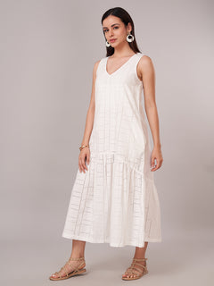 Women's 100% Cotton Regular Fit Dress White