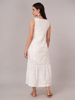 Women's 100% Cotton Regular Fit Dress White