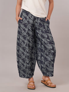 Women's 100% Cotton Barrel Leg Pant Blue