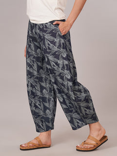 Women's 100% Cotton Barrel Leg Pant Blue