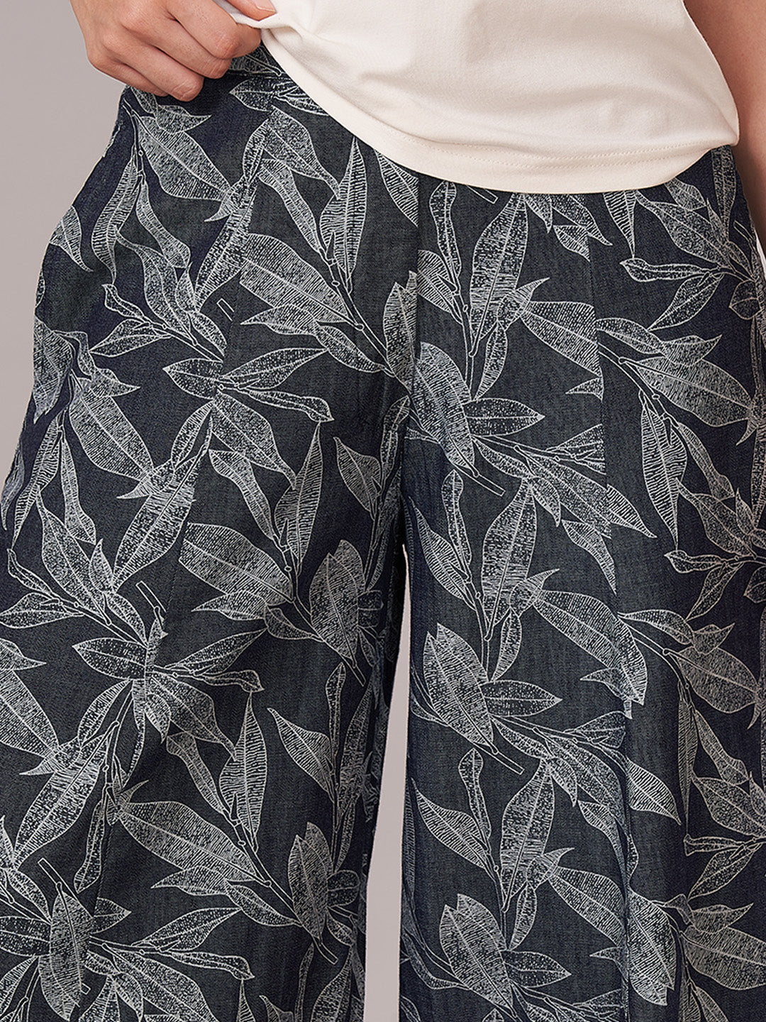 Women's 100% Cotton Barrel Leg Pant Blue