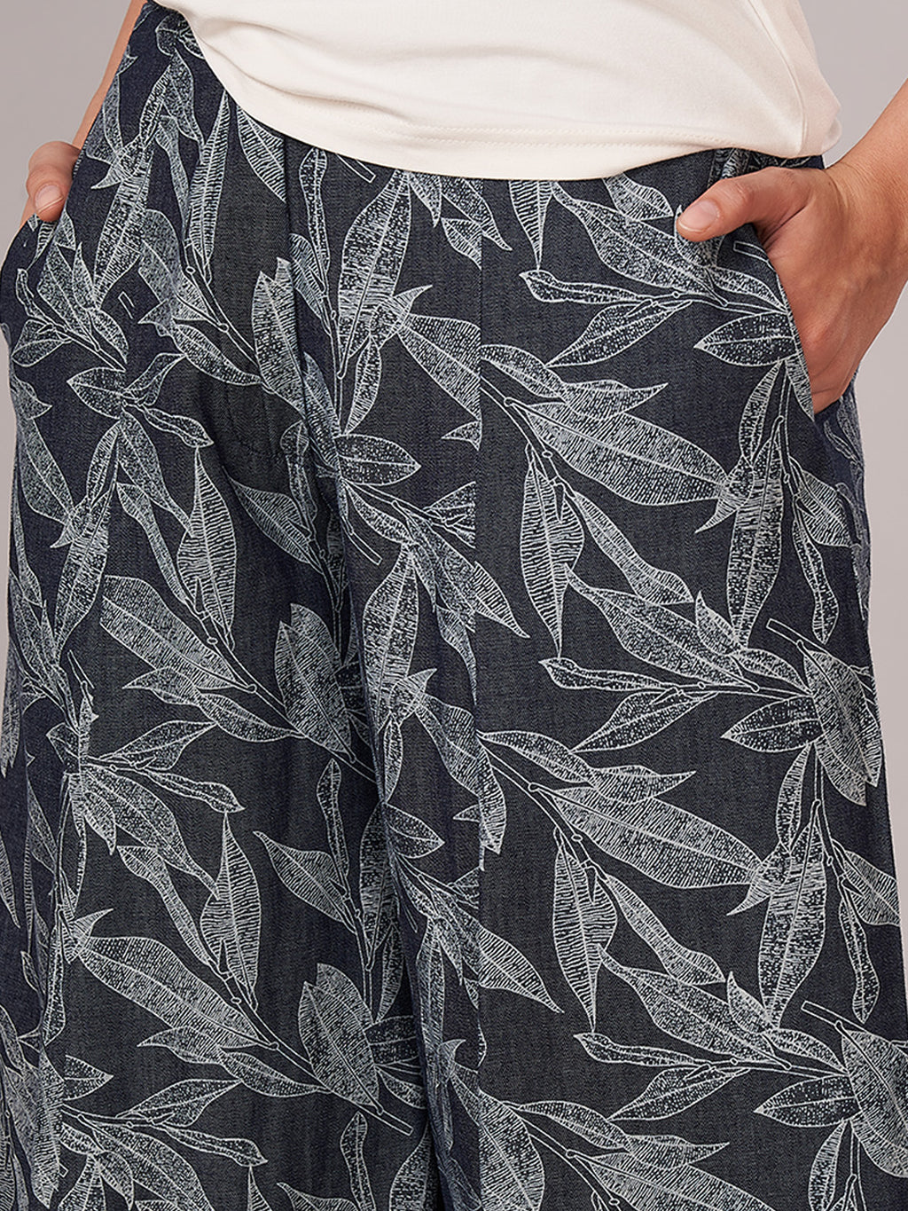 Women's 100% Cotton Barrel Leg Pant Blue