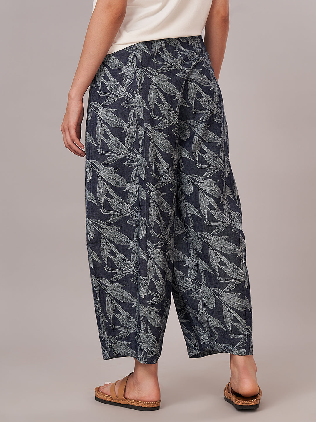 Women's 100% Cotton Barrel Leg Pant Blue