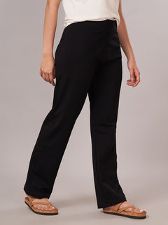 Women's Cotton Elastane Regular Fit KPant Black
