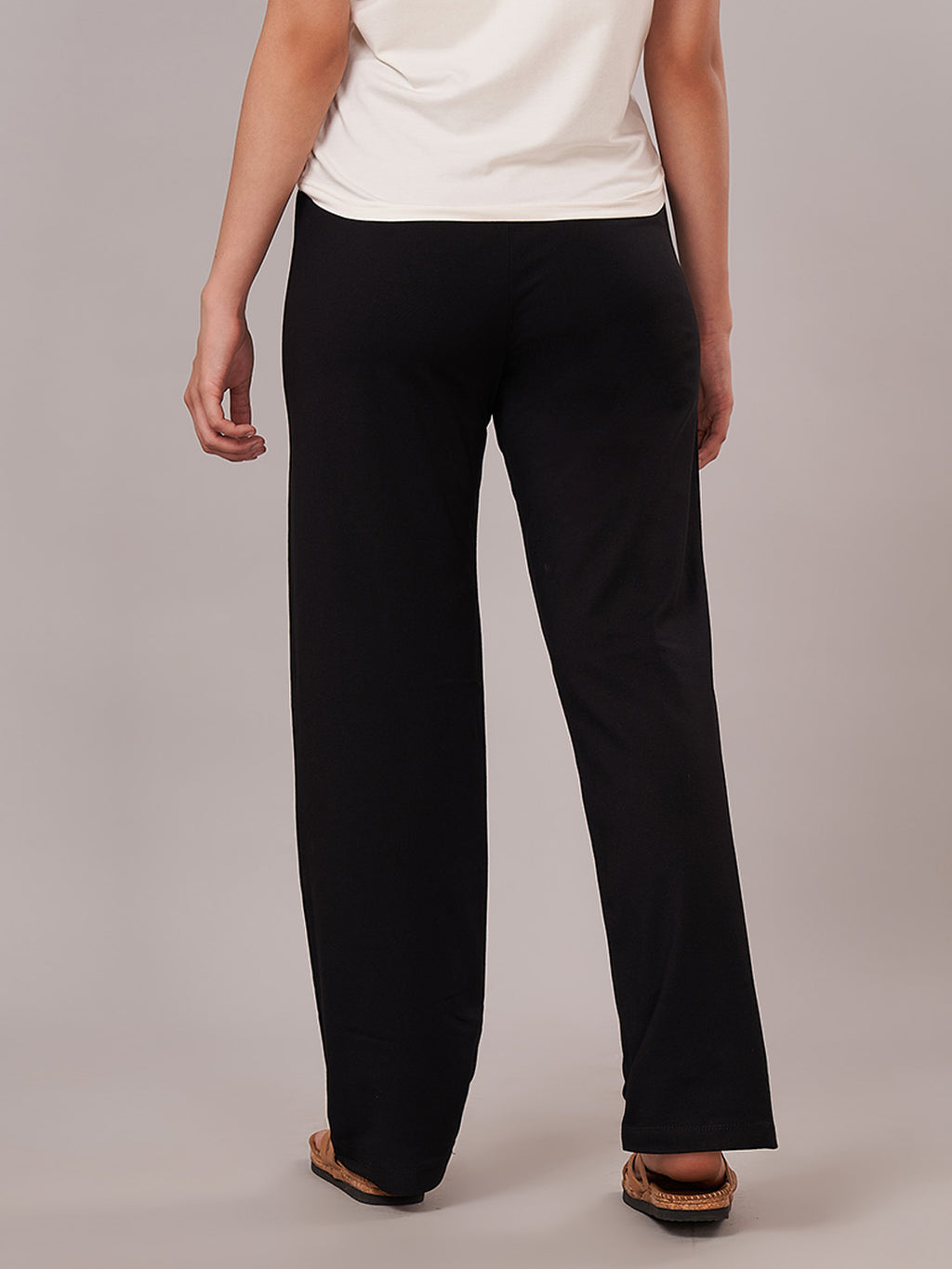 Women's Cotton Elastane Regular Fit KPant Black