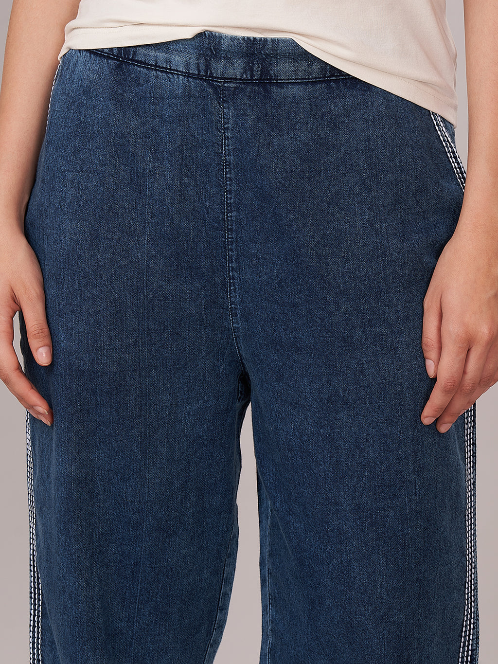 Women's 100% Cotton  Regular Fit Pant Denim