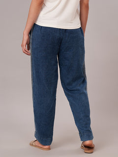 Women's 100% Cotton  Regular Fit Pant Denim