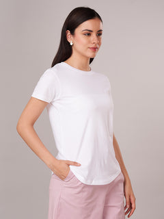 Women's 100% Cotton Regular Fit Tshirt White