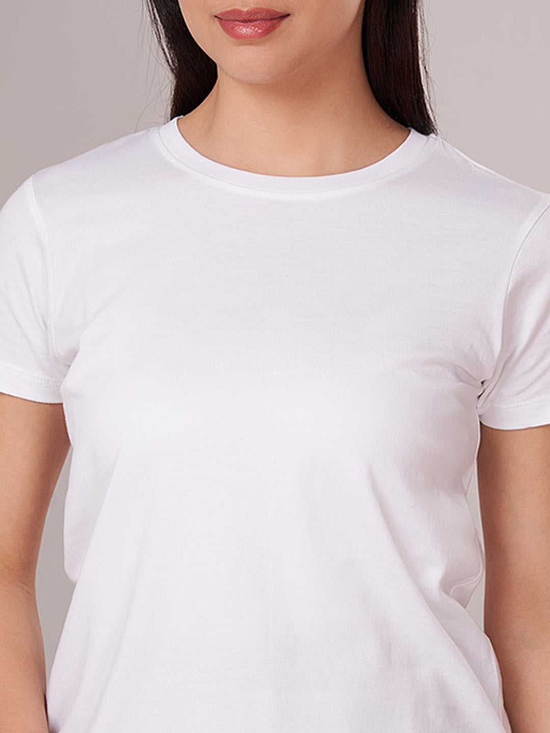 Women's 100% Cotton Regular Fit Tshirt White