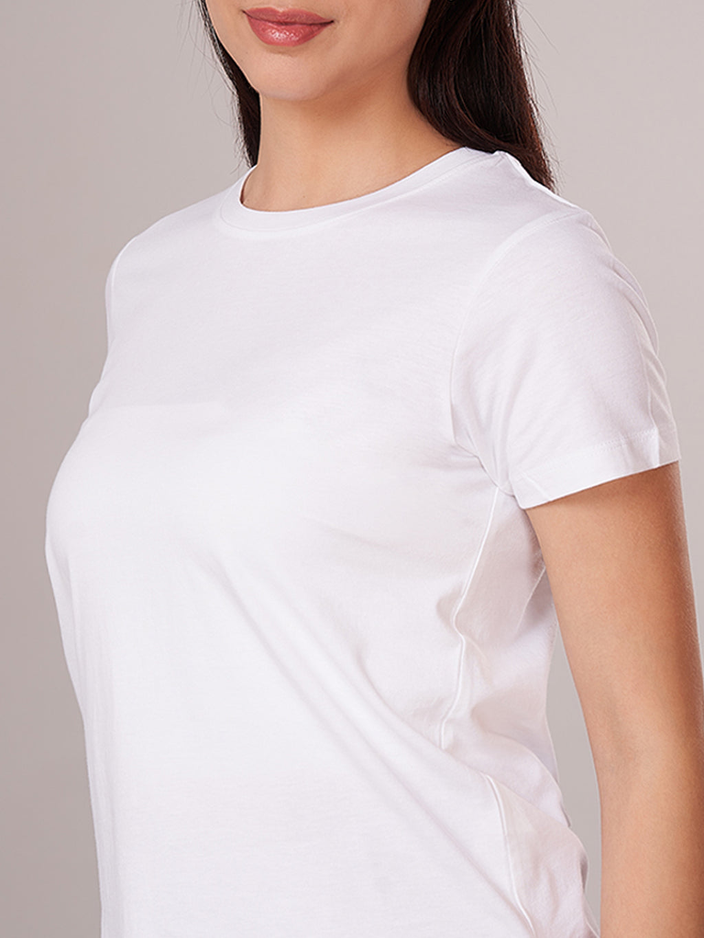 Women's 100% Cotton Regular Fit Tshirt White