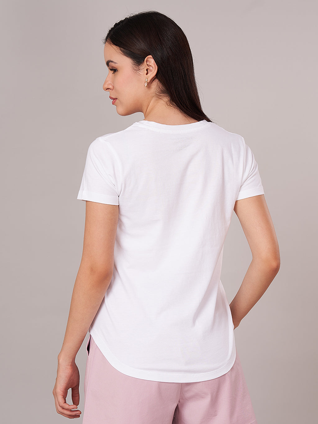 Women's 100% Cotton Regular Fit Tshirt White