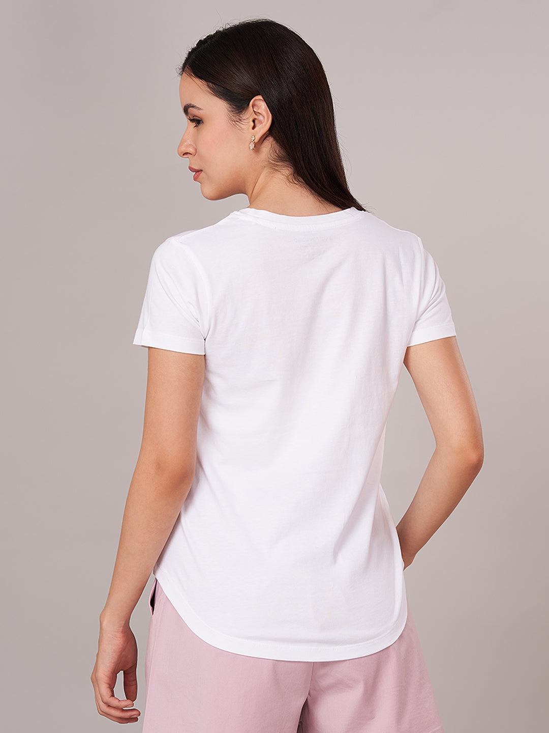 Women's 100% Cotton Regular Fit Tshirt White