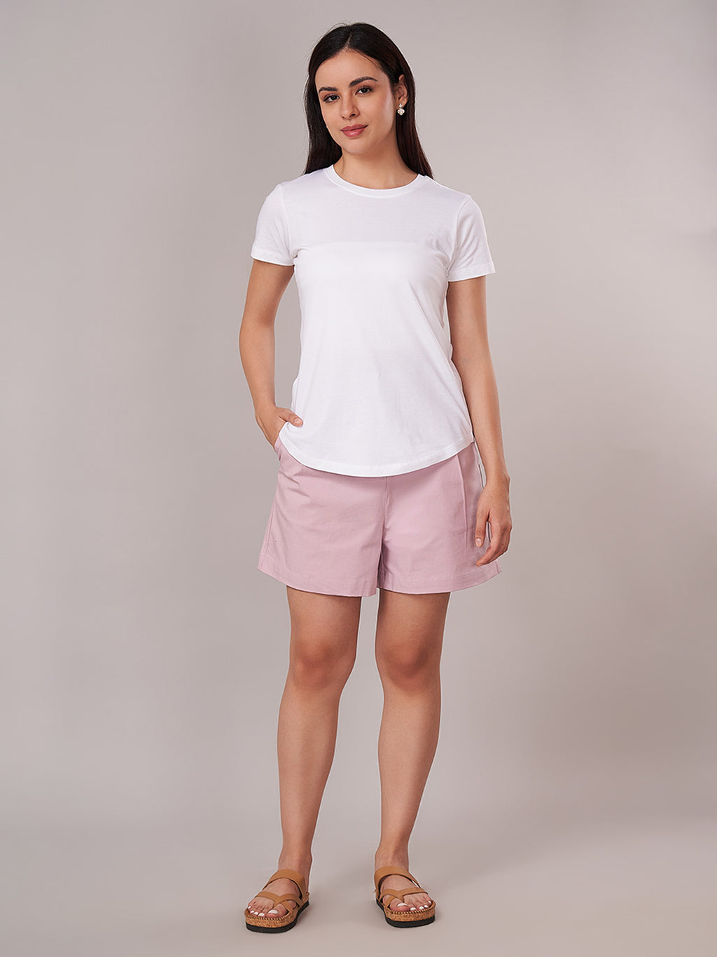 Women's 100% Cotton Regular Fit Tshirt White