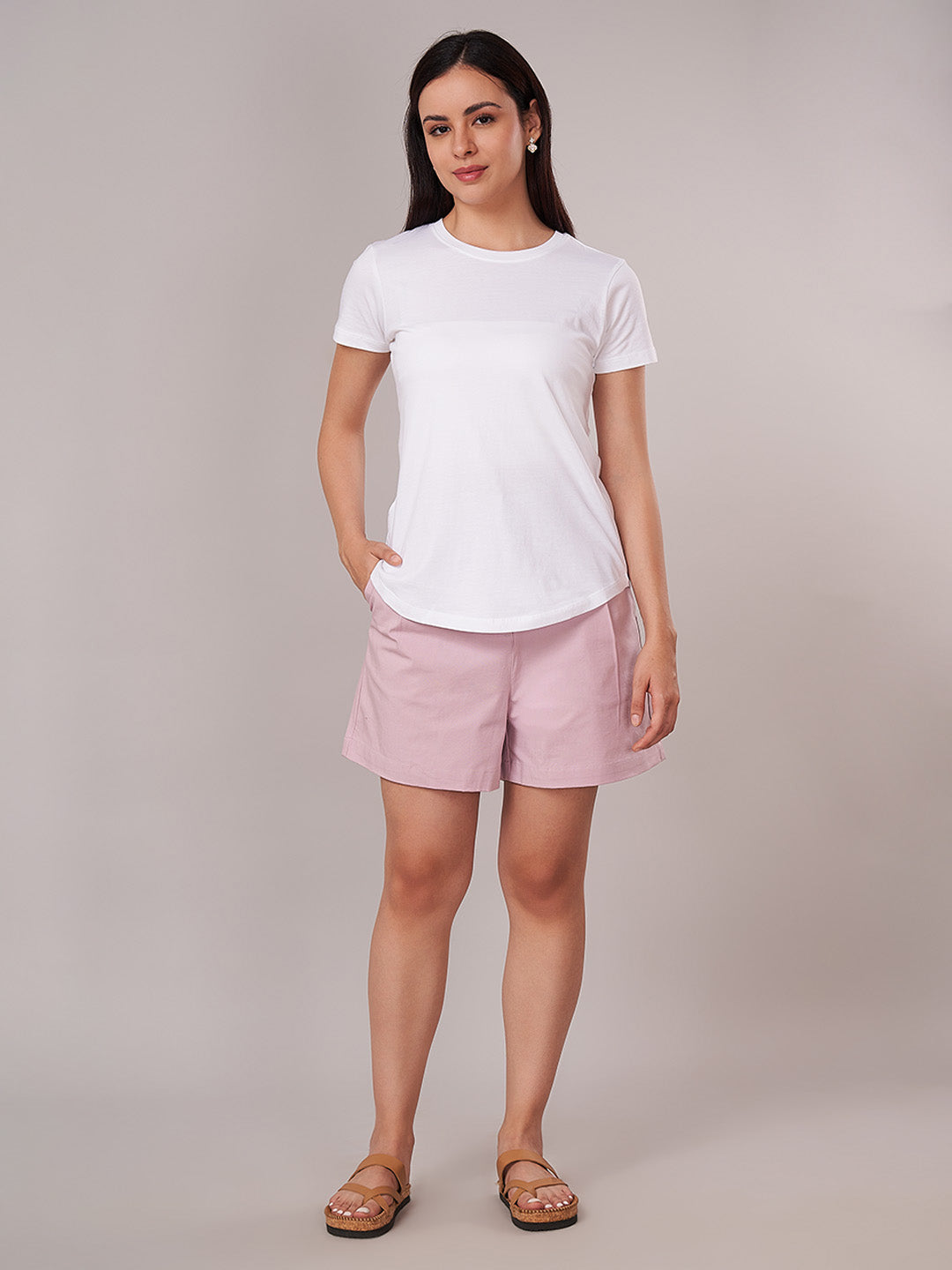 Women's 100% Cotton Regular Fit Tshirt White