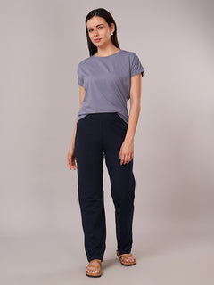 Women's Cotton Elastane Regular Fit KPant Navy