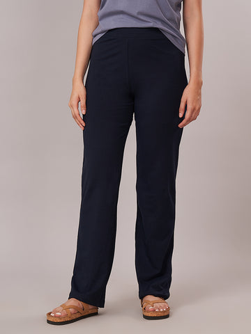 Women's Cotton Elastane Regular Fit KPant Navy