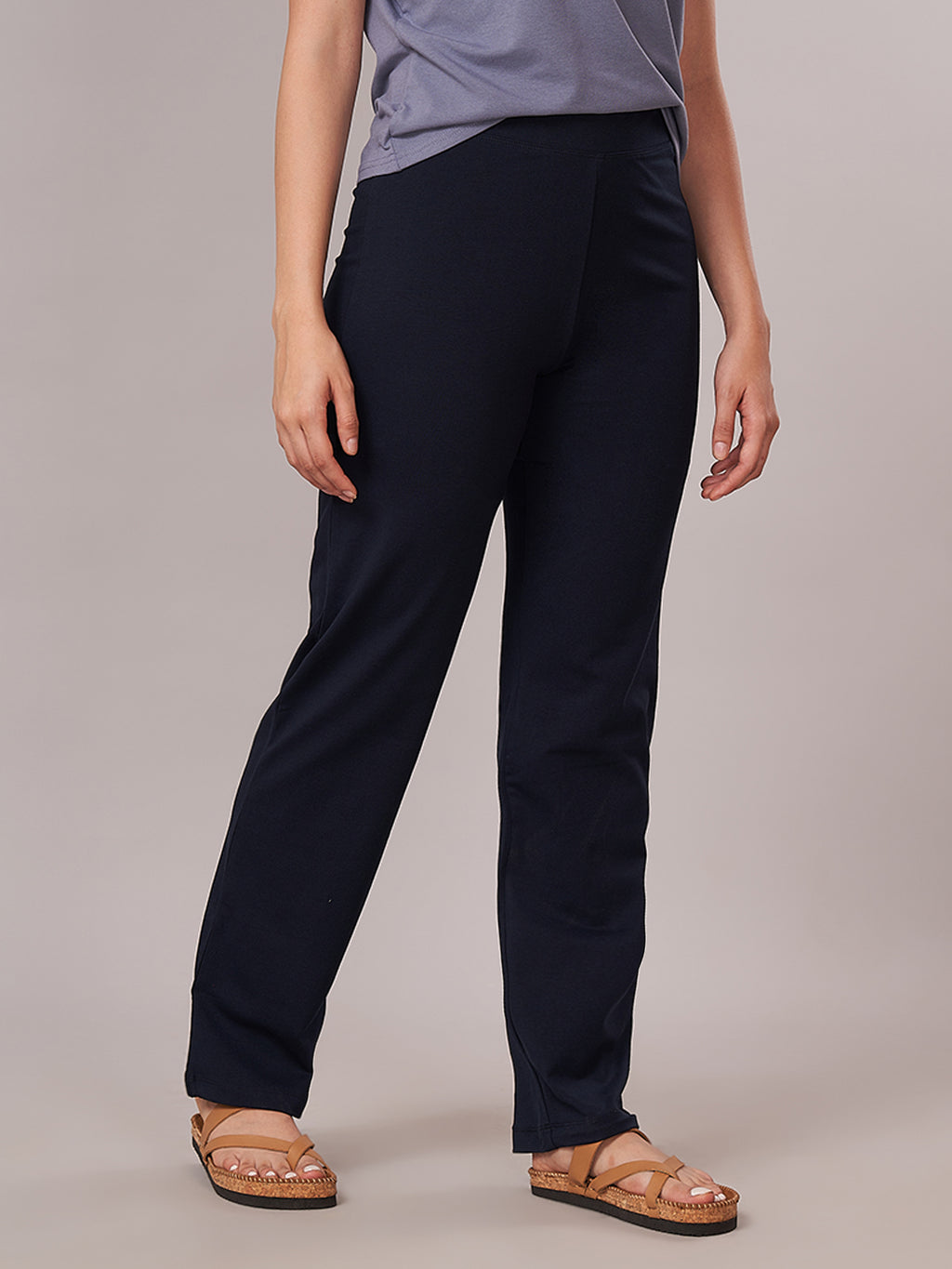 Women's Cotton Elastane Regular Fit KPant Navy