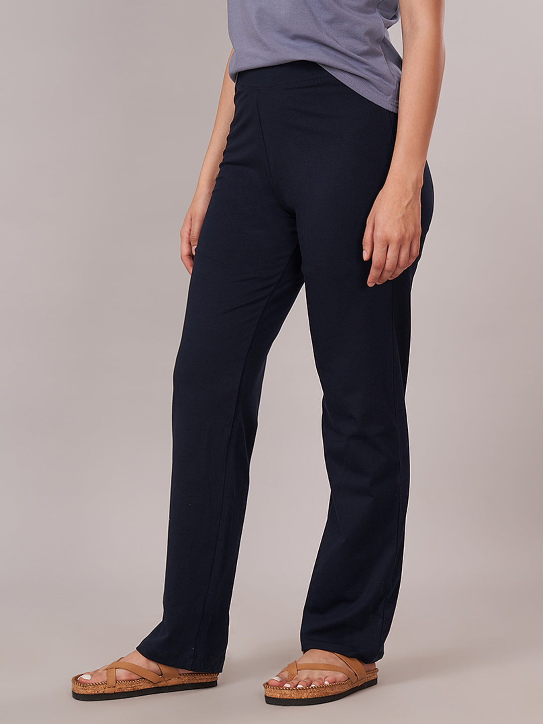 Women's Cotton Elastane Regular Fit KPant Navy