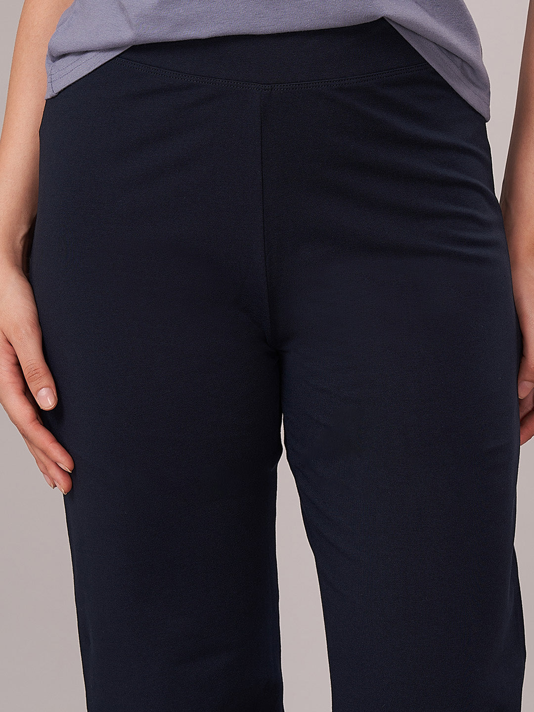 Women's Cotton Elastane Regular Fit KPant Navy