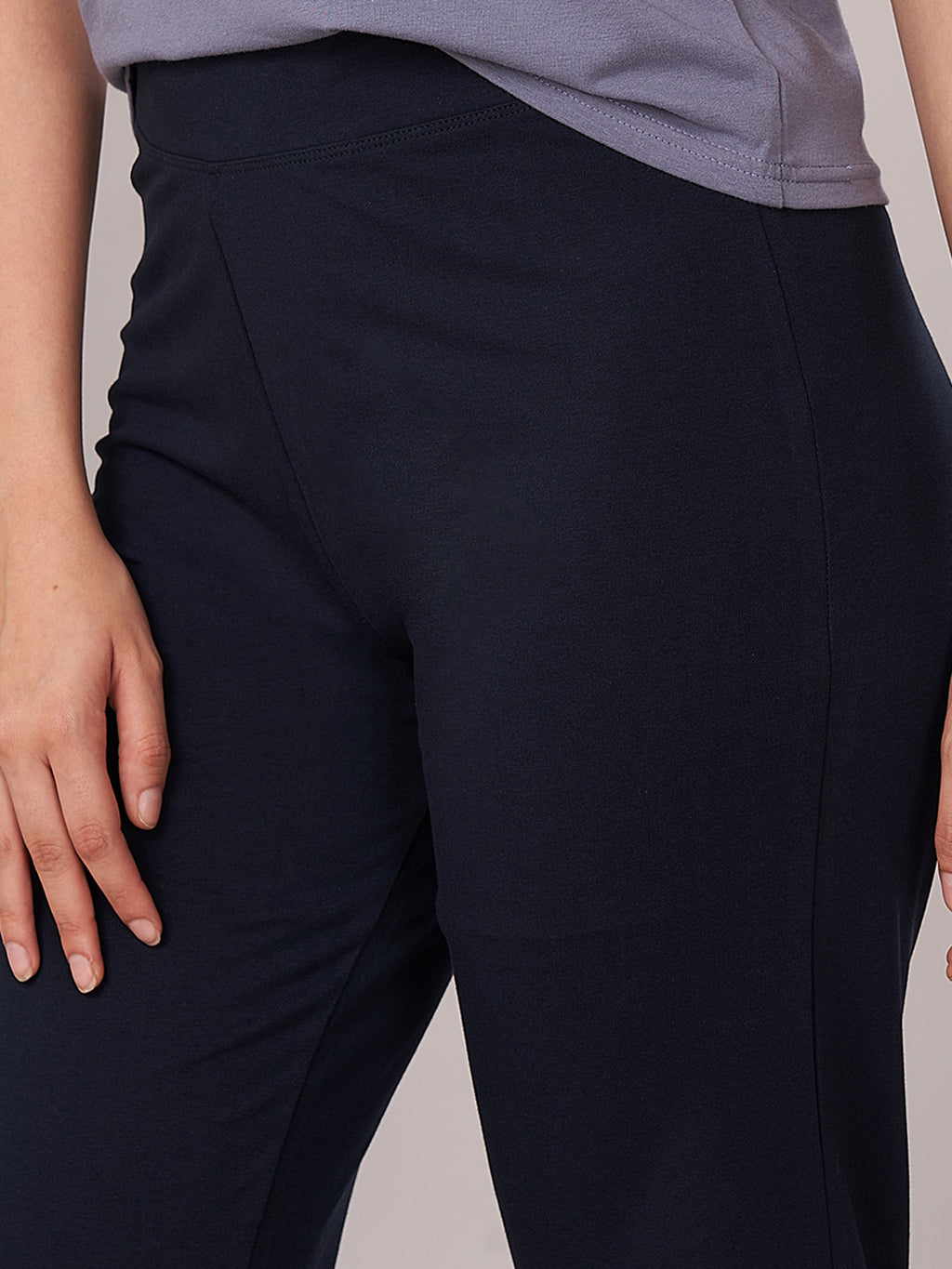 Women's Cotton Elastane Regular Fit KPant Navy