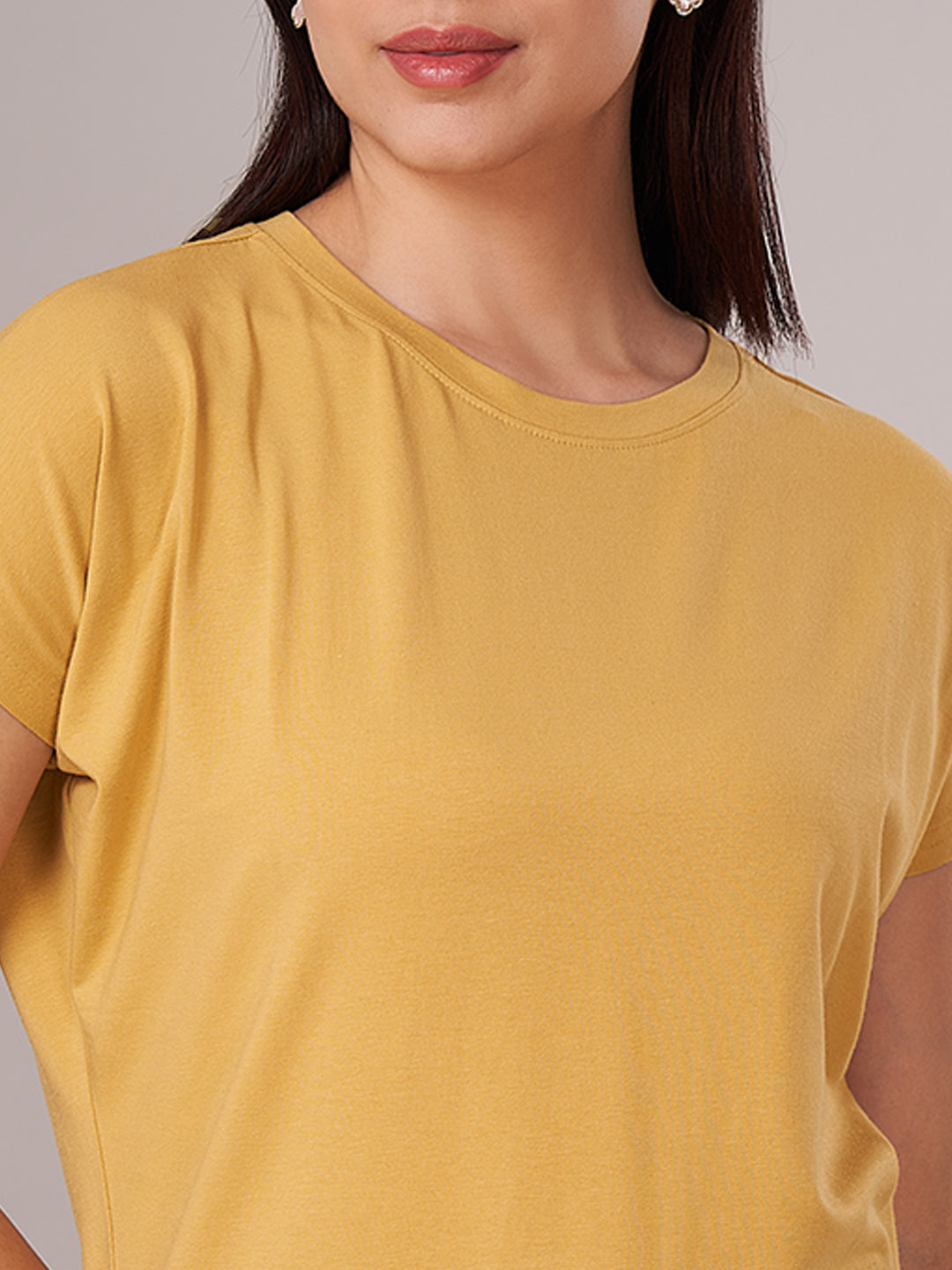 Women's Bamboo Regular Fit Tshirt Mustard