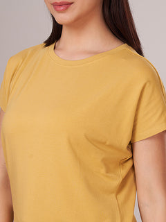 Women's Bamboo Regular Fit Tshirt Mustard