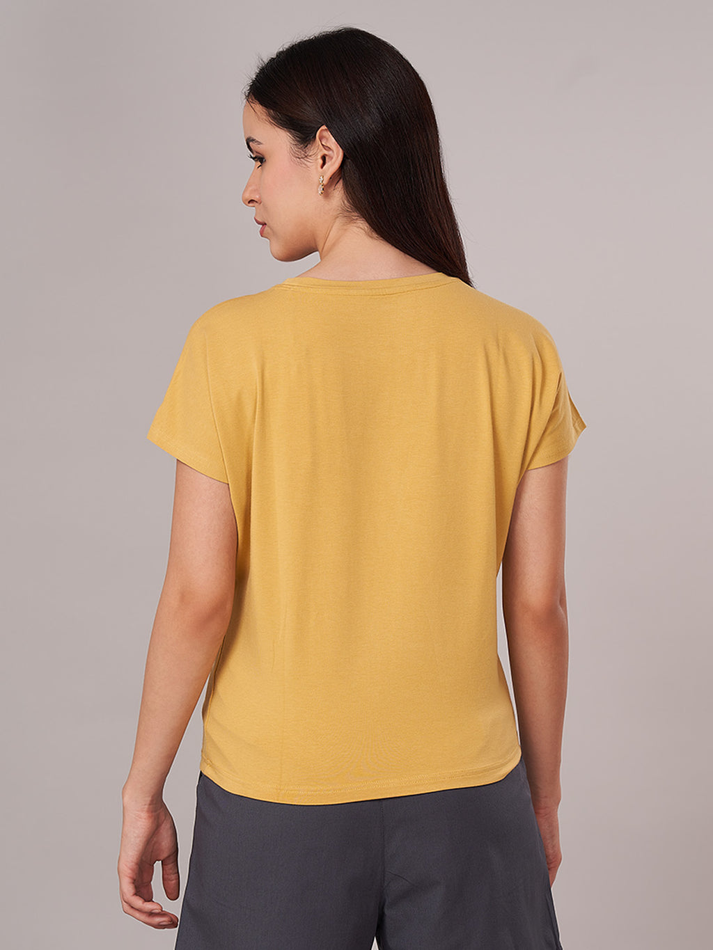 Women's Bamboo Regular Fit Tshirt Mustard
