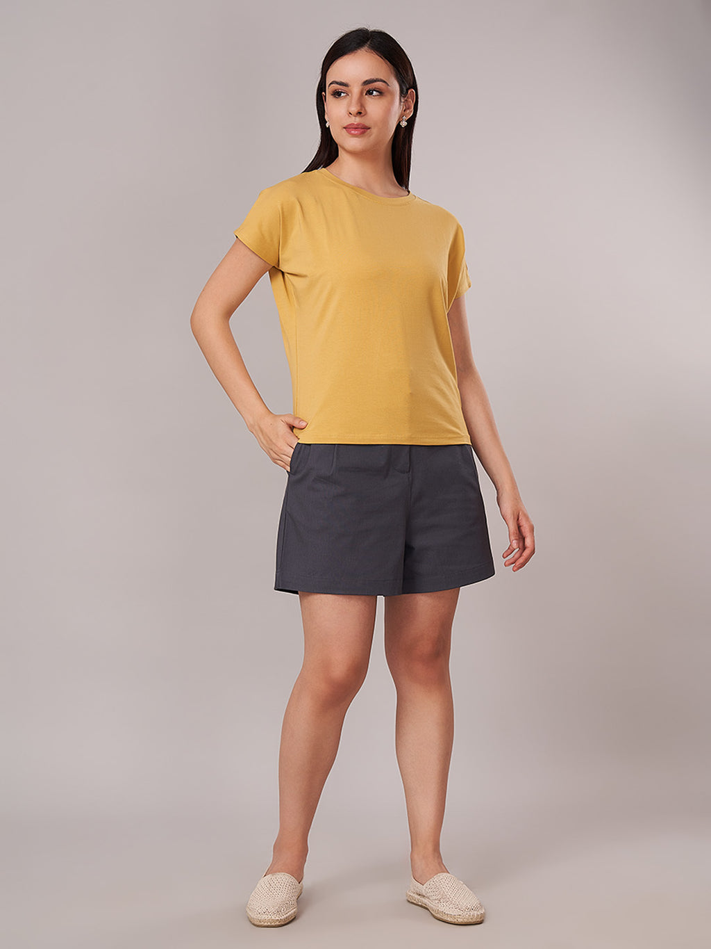 Women's Bamboo Regular Fit Tshirt Mustard