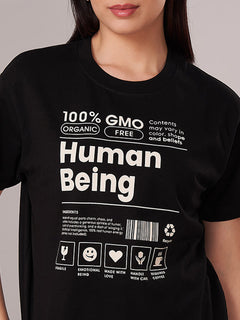 Women's 100% Organic Cotton Regular Fit Tshirt Black