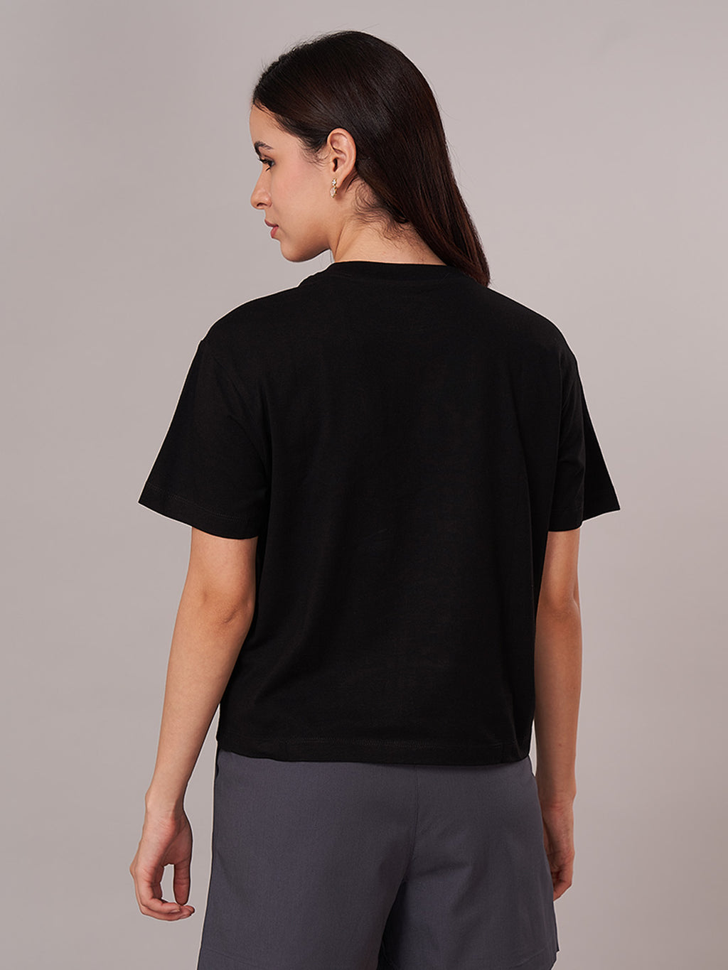 Women's 100% Organic Cotton Regular Fit Tshirt Black