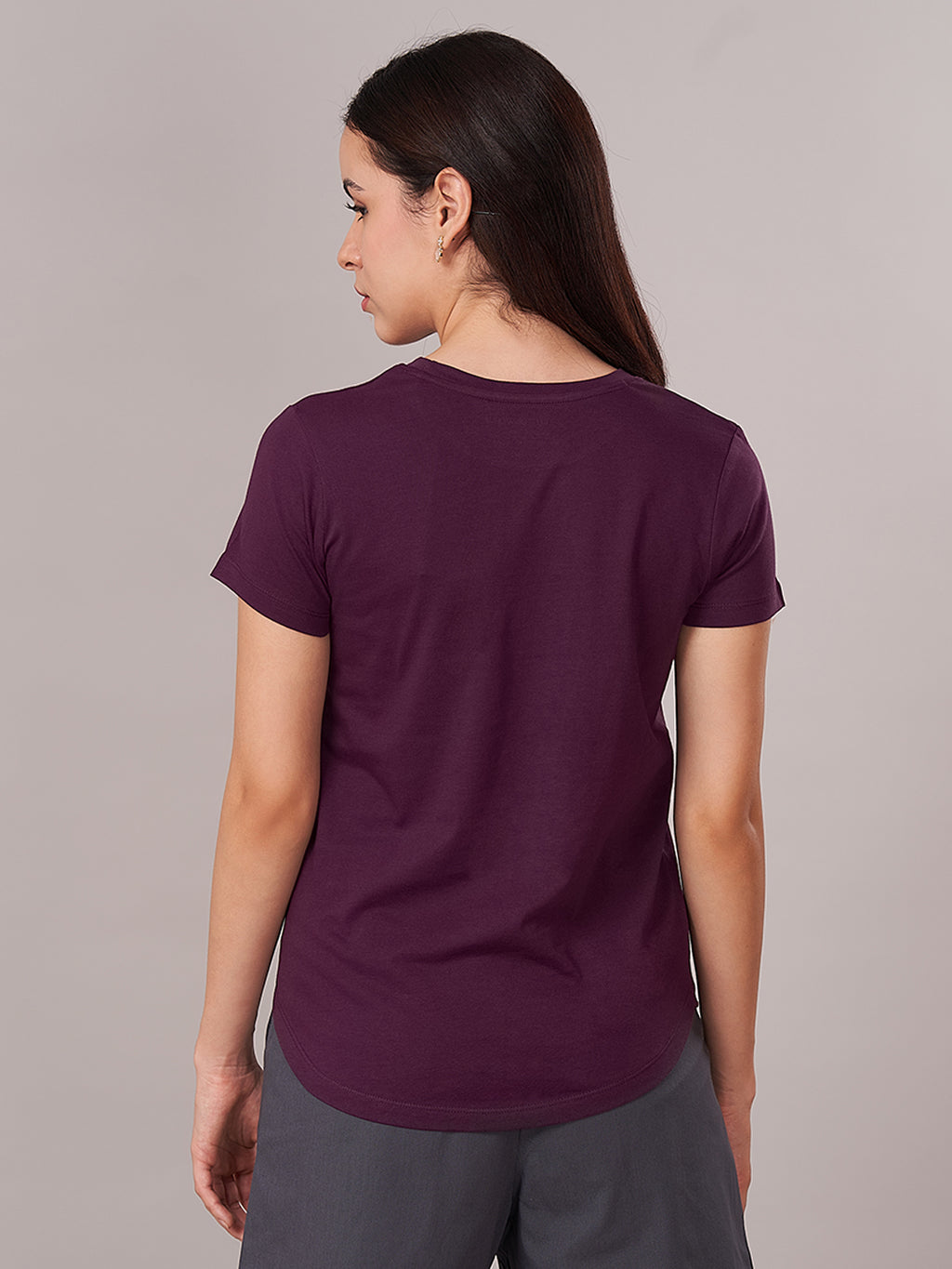 Women's 100% Cotton Regular Fit Tshirt Purple