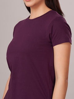 Women's 100% Cotton Regular Fit Tshirt Purple