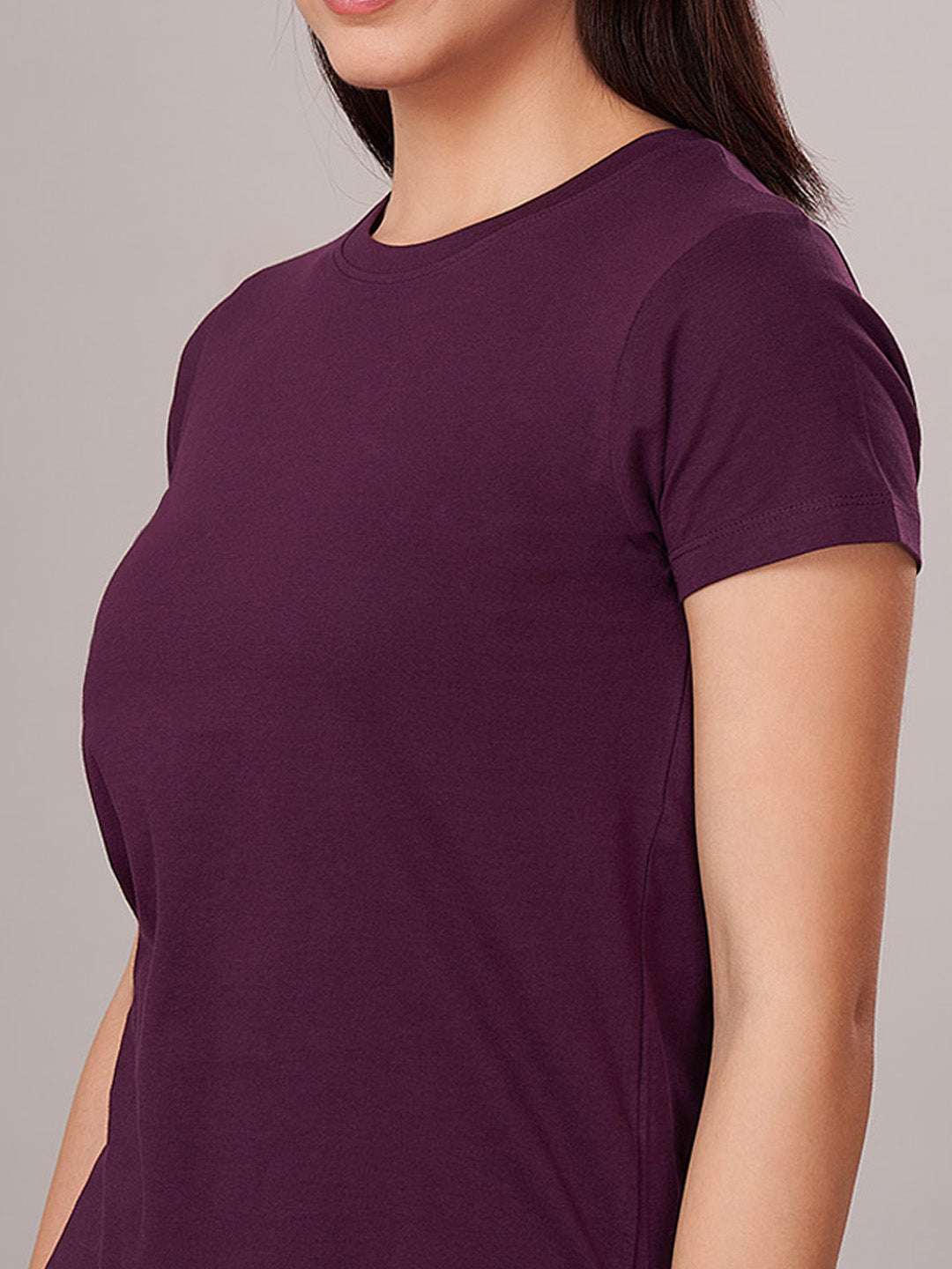 Women's 100% Cotton Regular Fit Tshirt Purple
