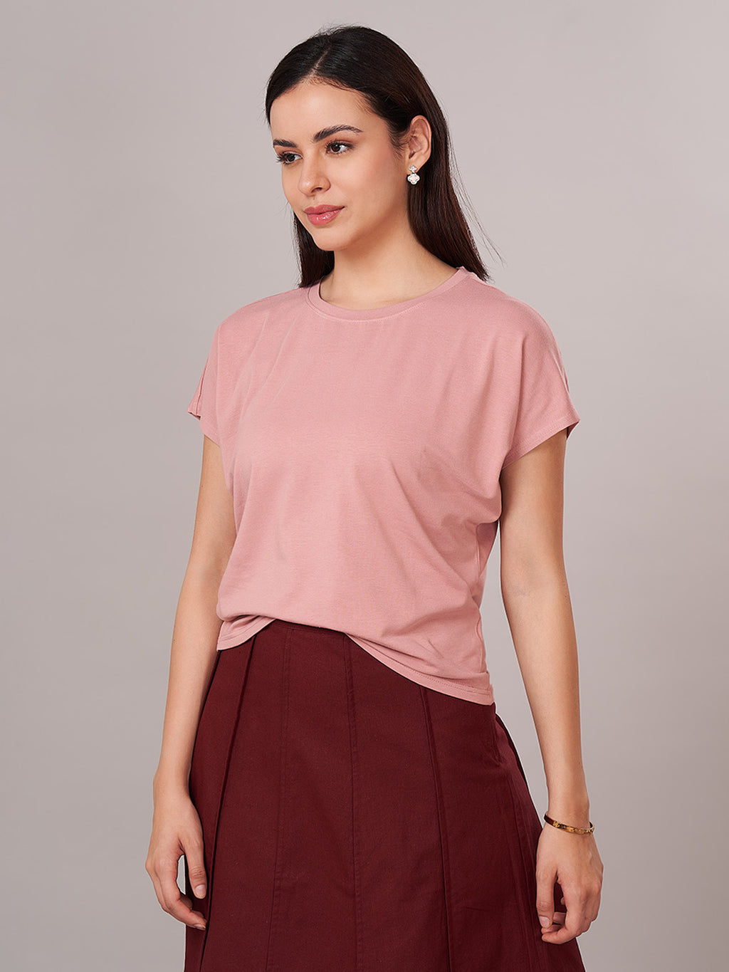 Women's Bamboo Regular Fit Tshirt Pink