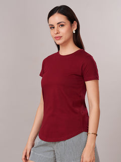 Women's 100% Cotton Regular Fit Tshirt Red