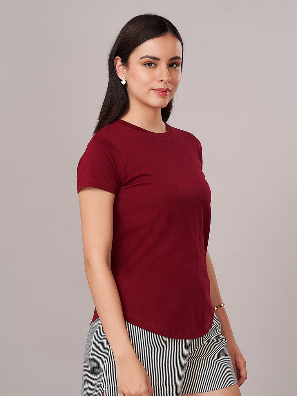 Women's 100% Cotton Regular Fit Tshirt Red