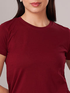 Women's 100% Cotton Regular Fit Tshirt Red