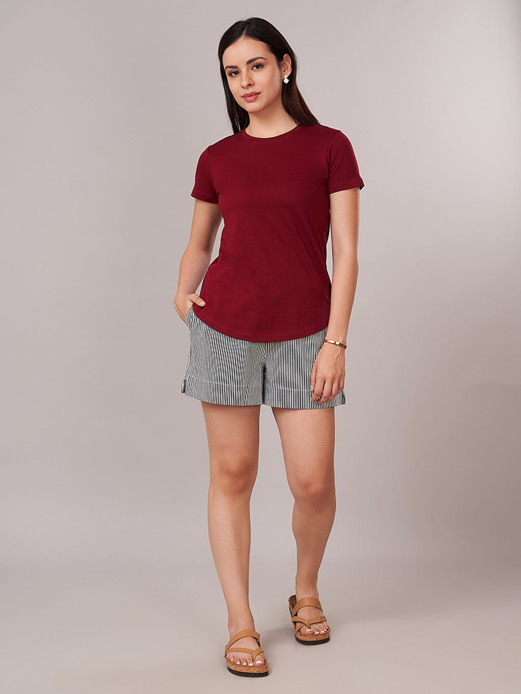 Women's 100% Cotton Regular Fit Tshirt Red